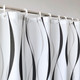 Curved Design Shower Curtain - Black, Grey & White